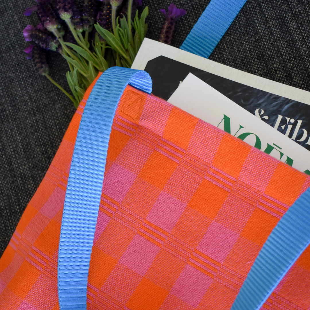 How to Make a Tote Bag from Your Handwoven Fabric: A No-Cut, Low-Waste, Low-Sew Guide