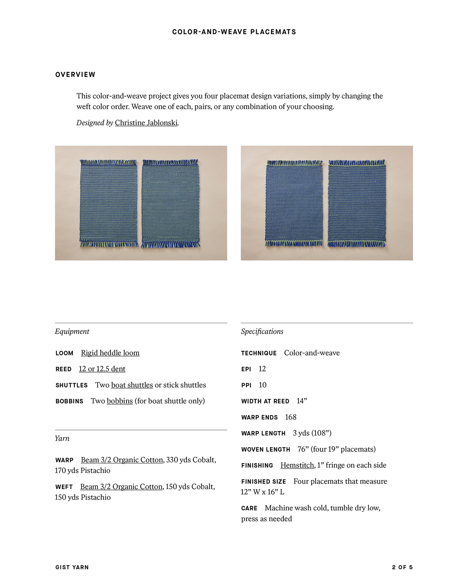 Color-and-Weave Placemats