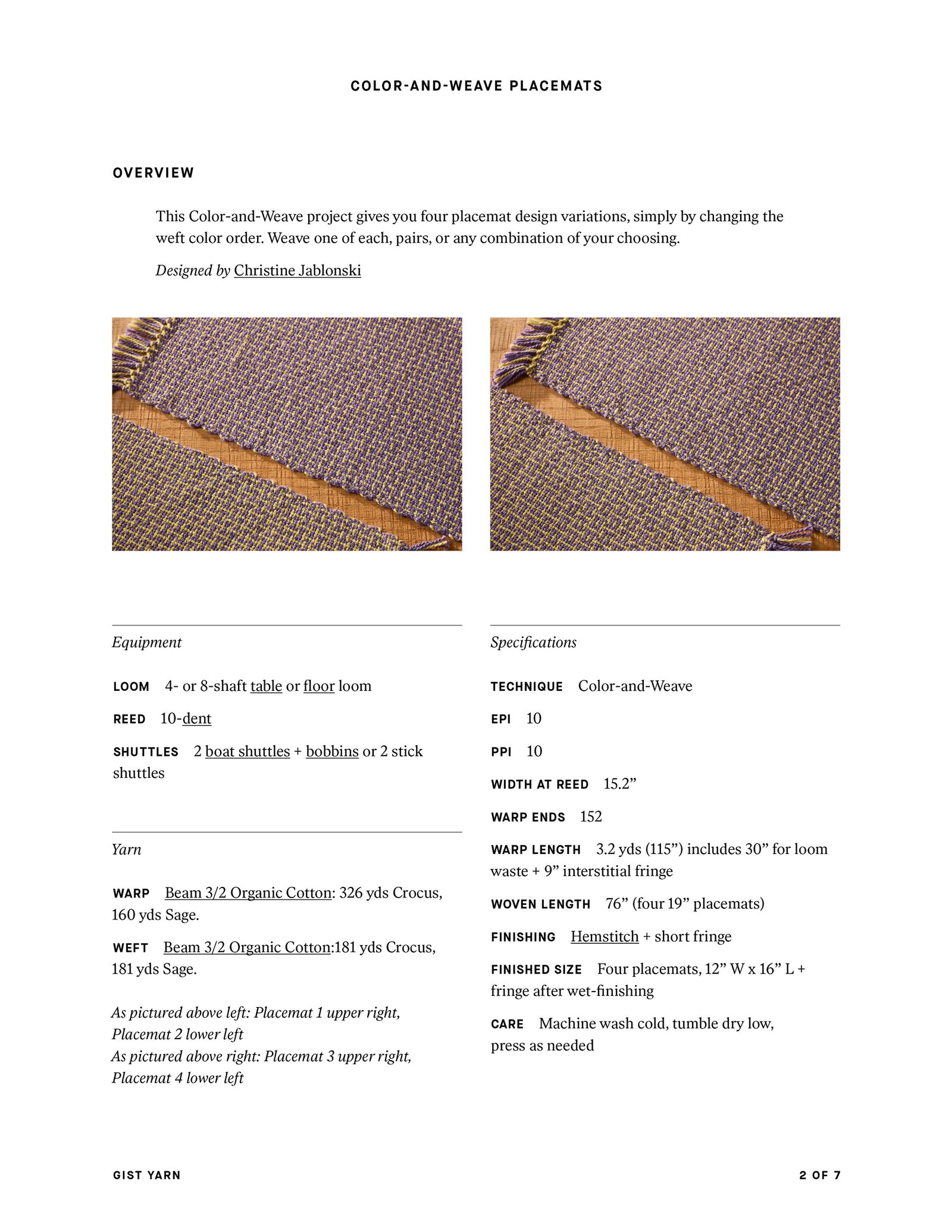 Color-and-Weave Placemats