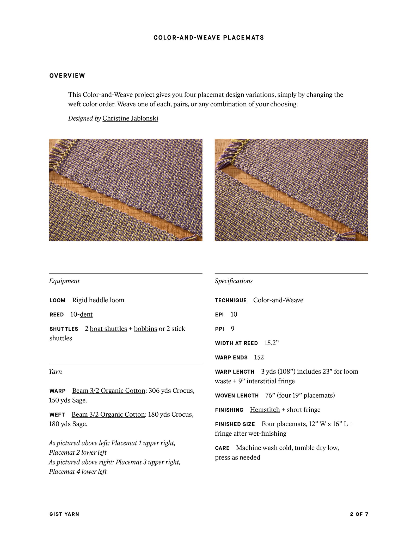 Color-and-Weave Placemats
