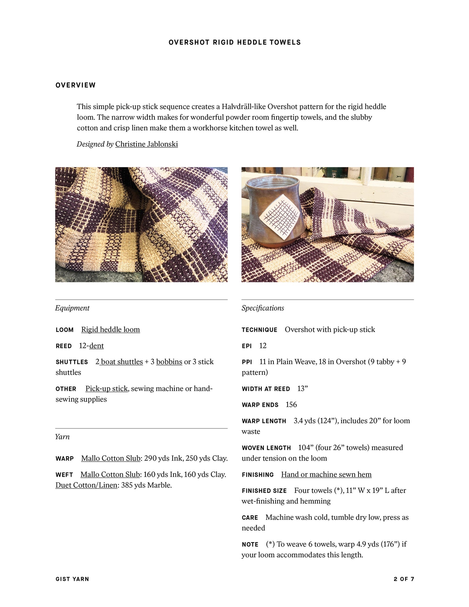 Overshot Rigid Heddle Towels