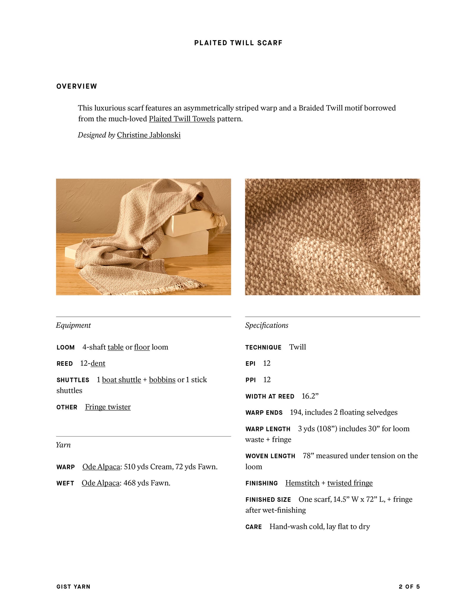 Plaited Twill Scarf