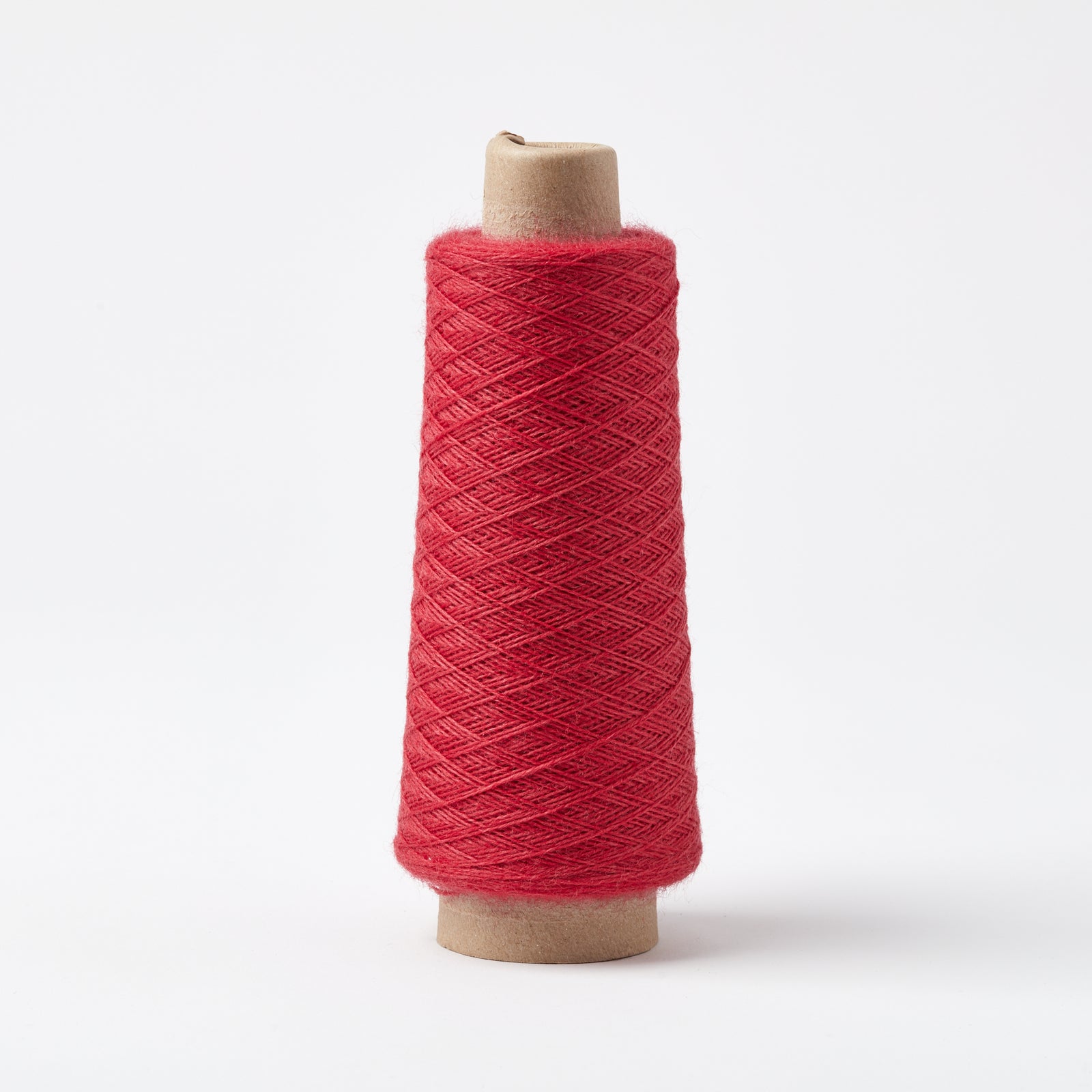 Array Wool Yarn ~ Cherry thin worsted spun yarn cone in vibrant cherry red for weaving and home decor projects