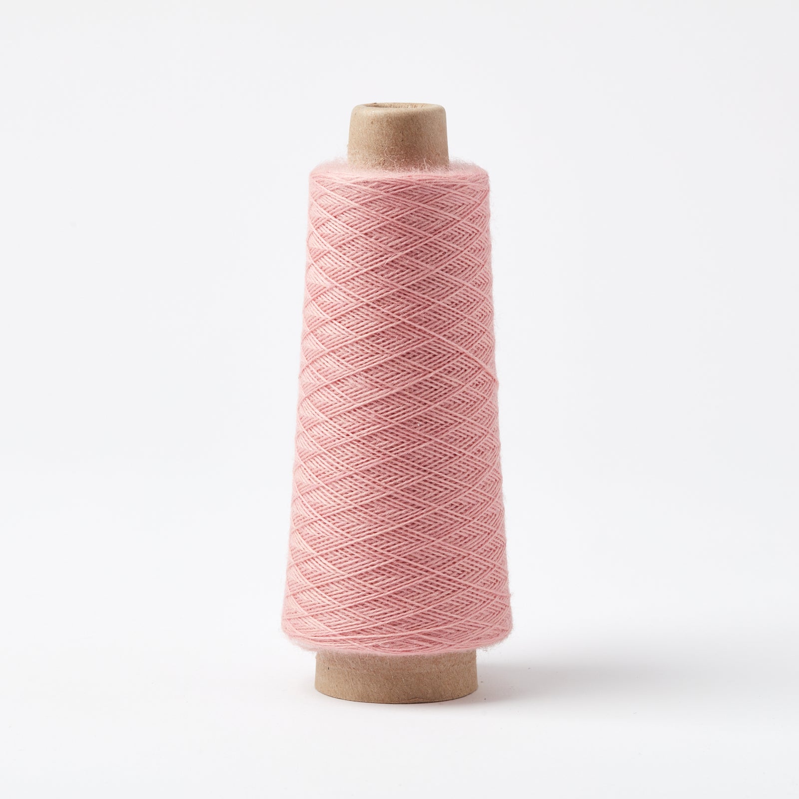 Array Wool Yarn ~ Cherry thin sturdy worsted spun yarn cone in soft cherry pink for home decor and garments
