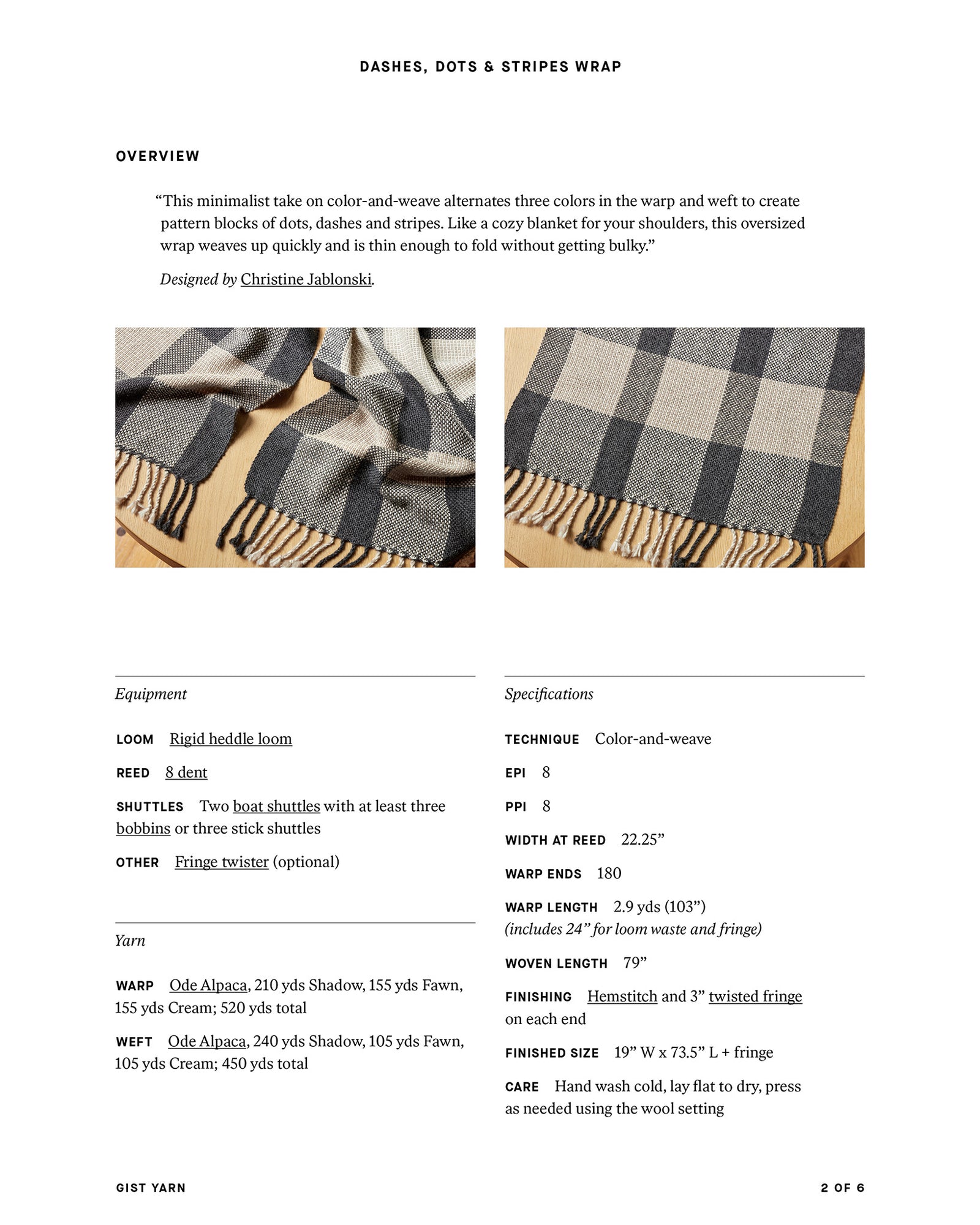 Dashes, Dots & Stripes Wrap-Gist Yarn