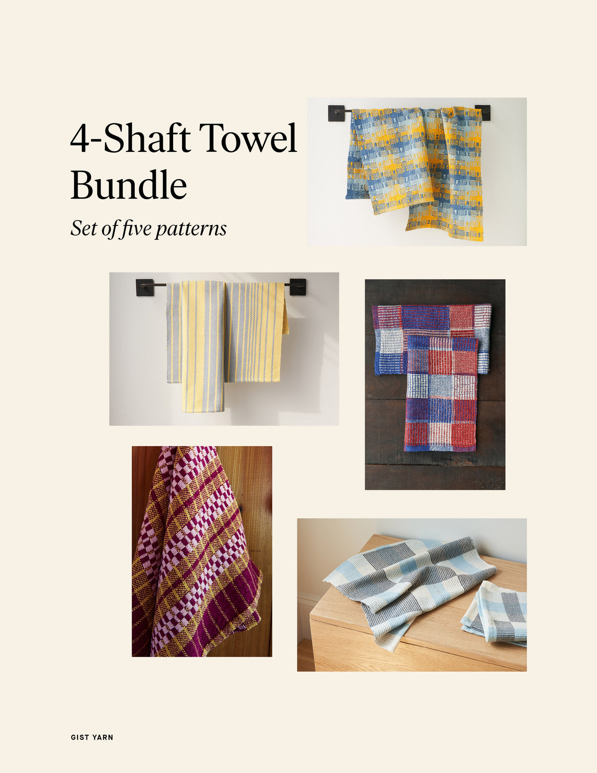 Towel Bundle - Set of Five 4-Shaft Patterns