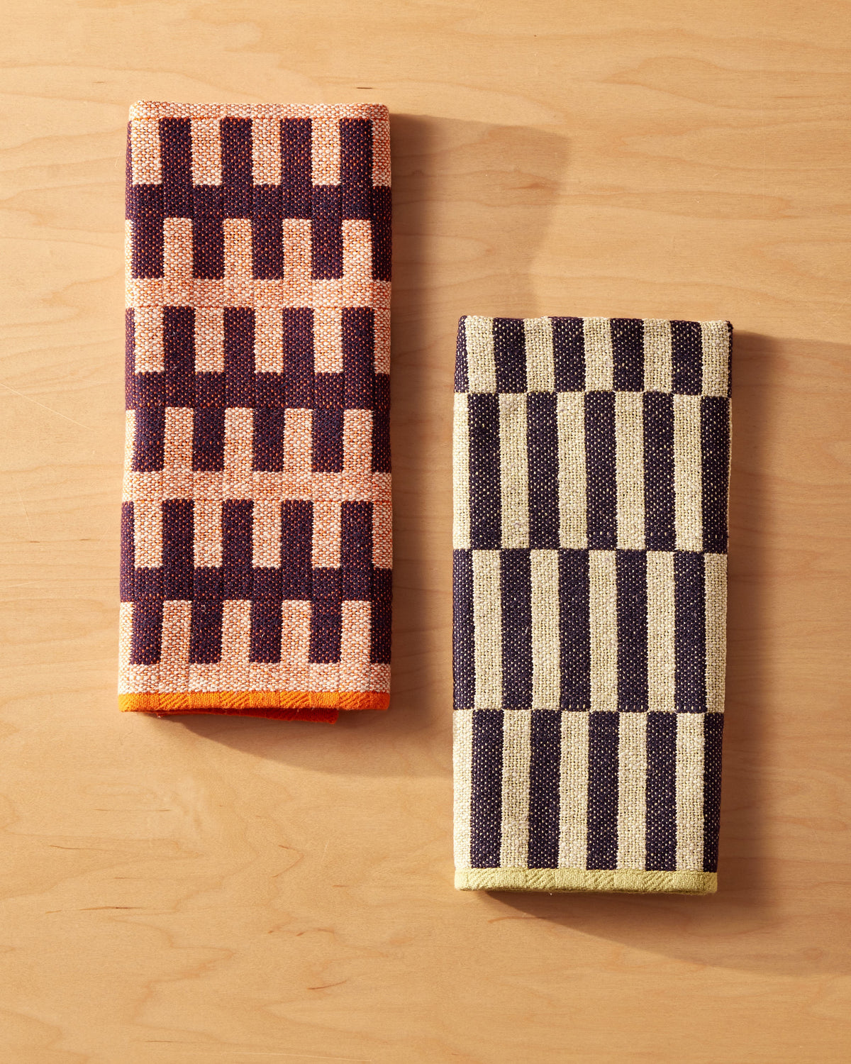 Block Doubleweave Towels