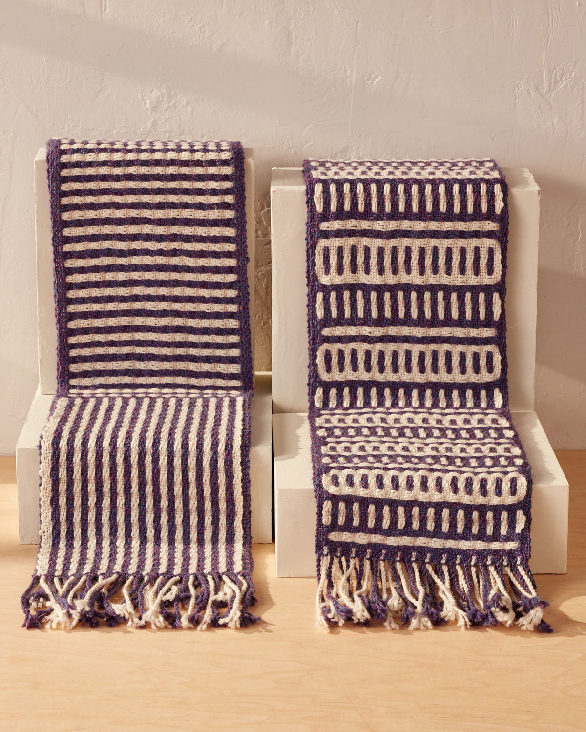 Luxury Scarf Duo: Deflected Doubleweave