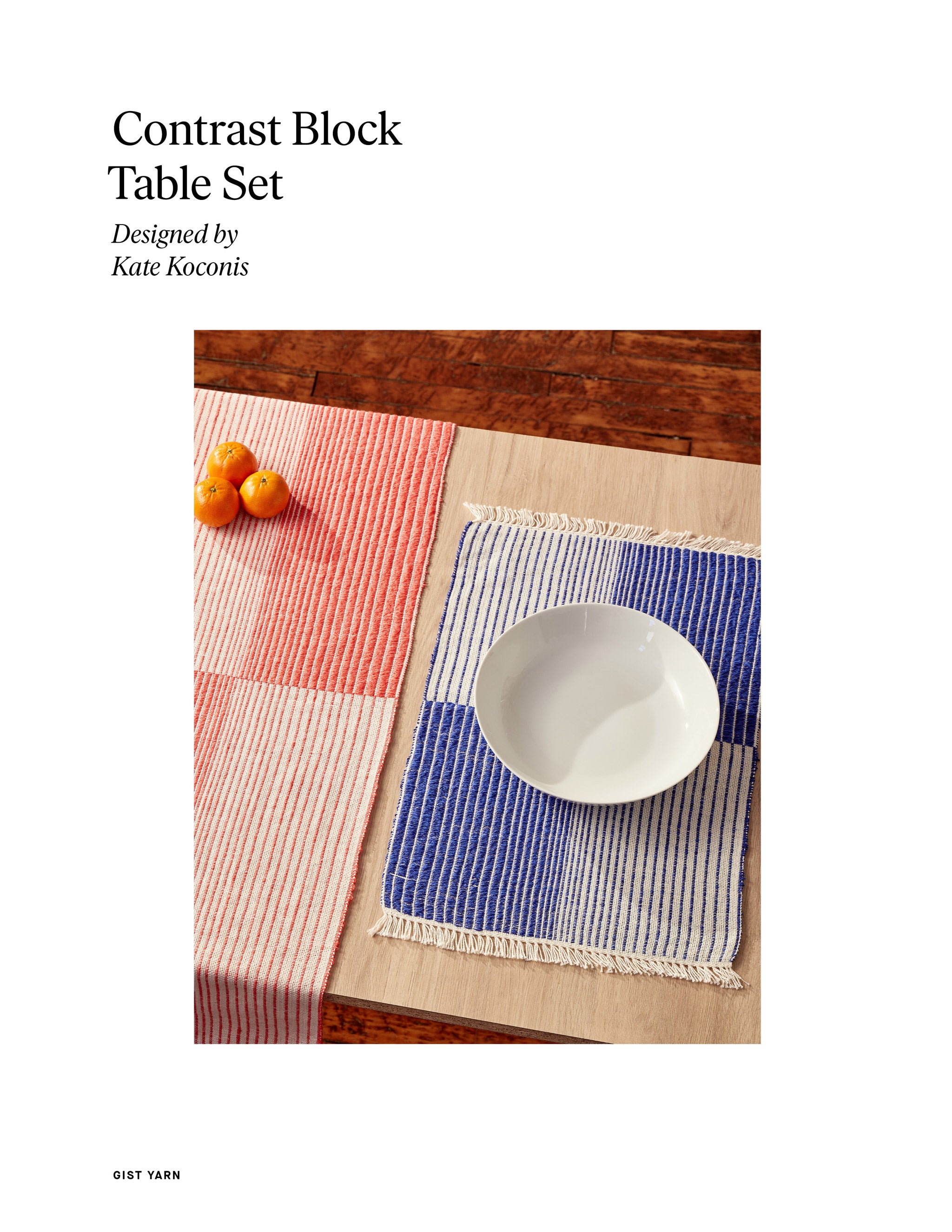 Contrast Block Table Set Weaving Pattern - Gist Yarn