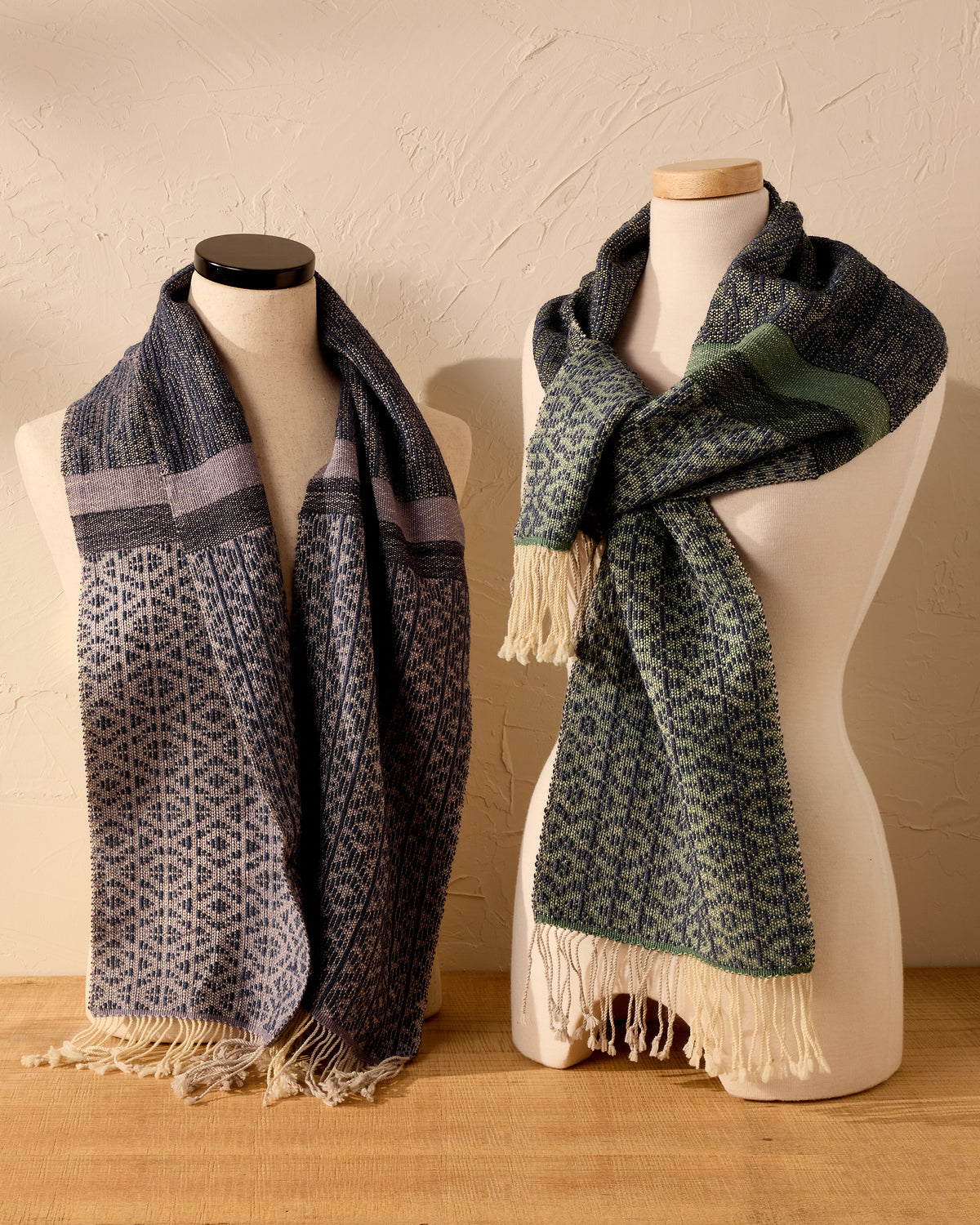 Luxury Scarf Duo: Diversified Plain Weave