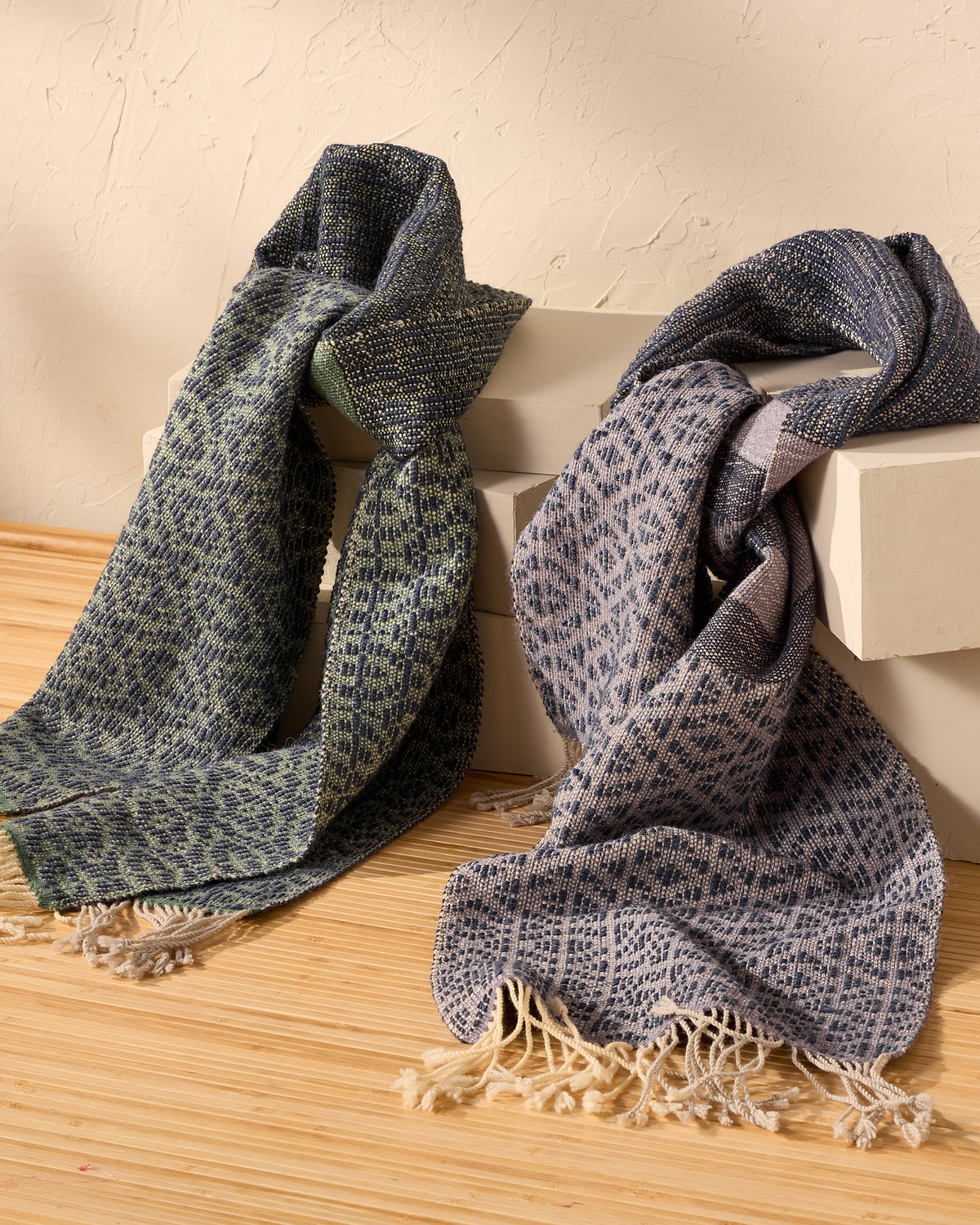 Luxury Scarf Duo: Diversified Plain Weave