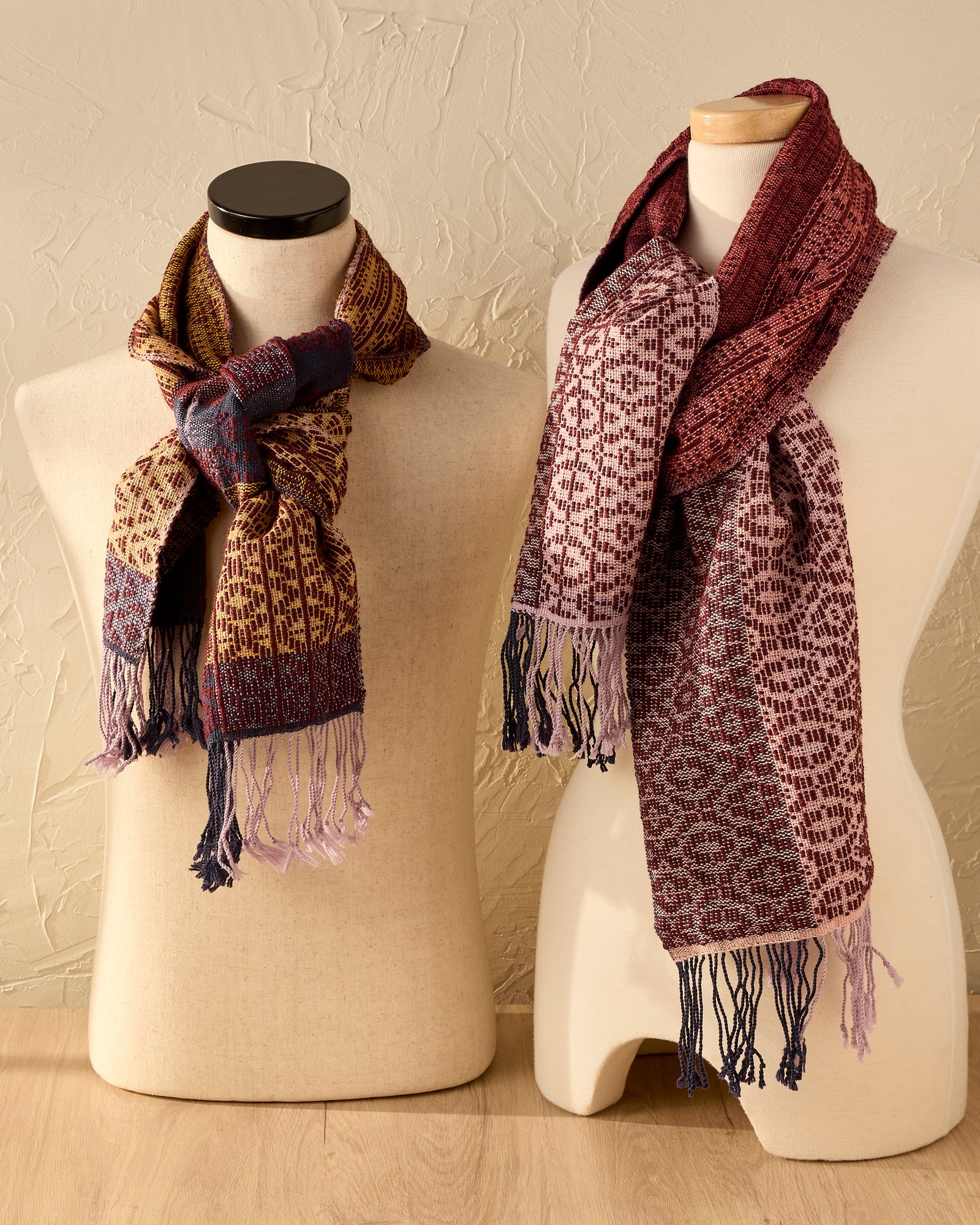 Luxury Scarf Duo: Diversified Plain Weave