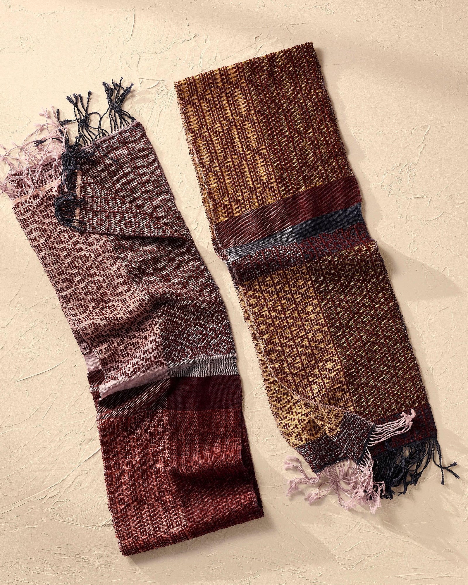 Luxury Scarf Duo: Diversified Plain Weave