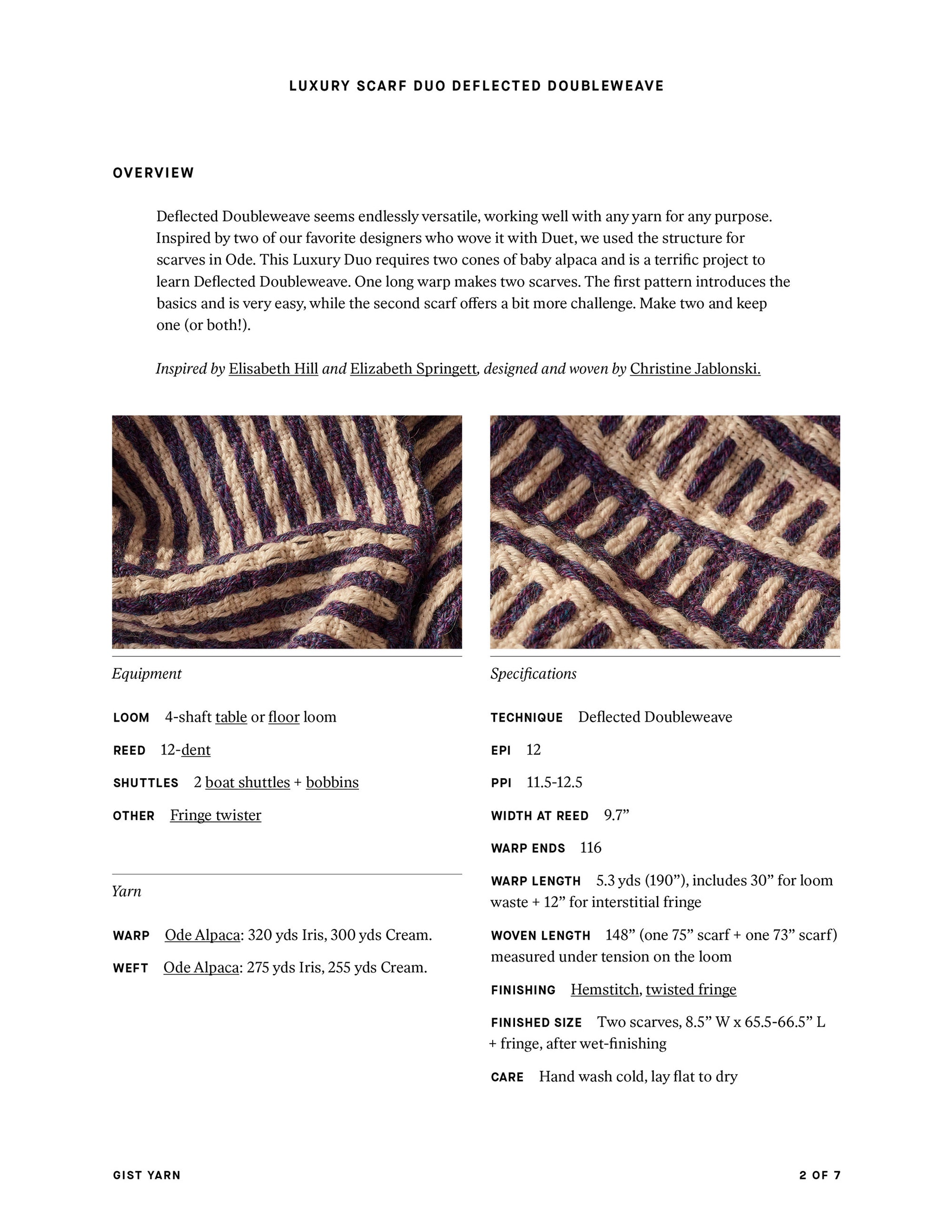 Luxury Scarf Duo Deflected Doubleweave Weaving Pattern - Gist Yarn