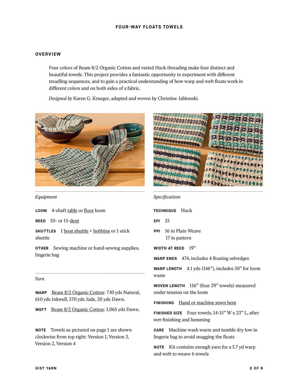 Four-Way Floats Towels (4-shaft)