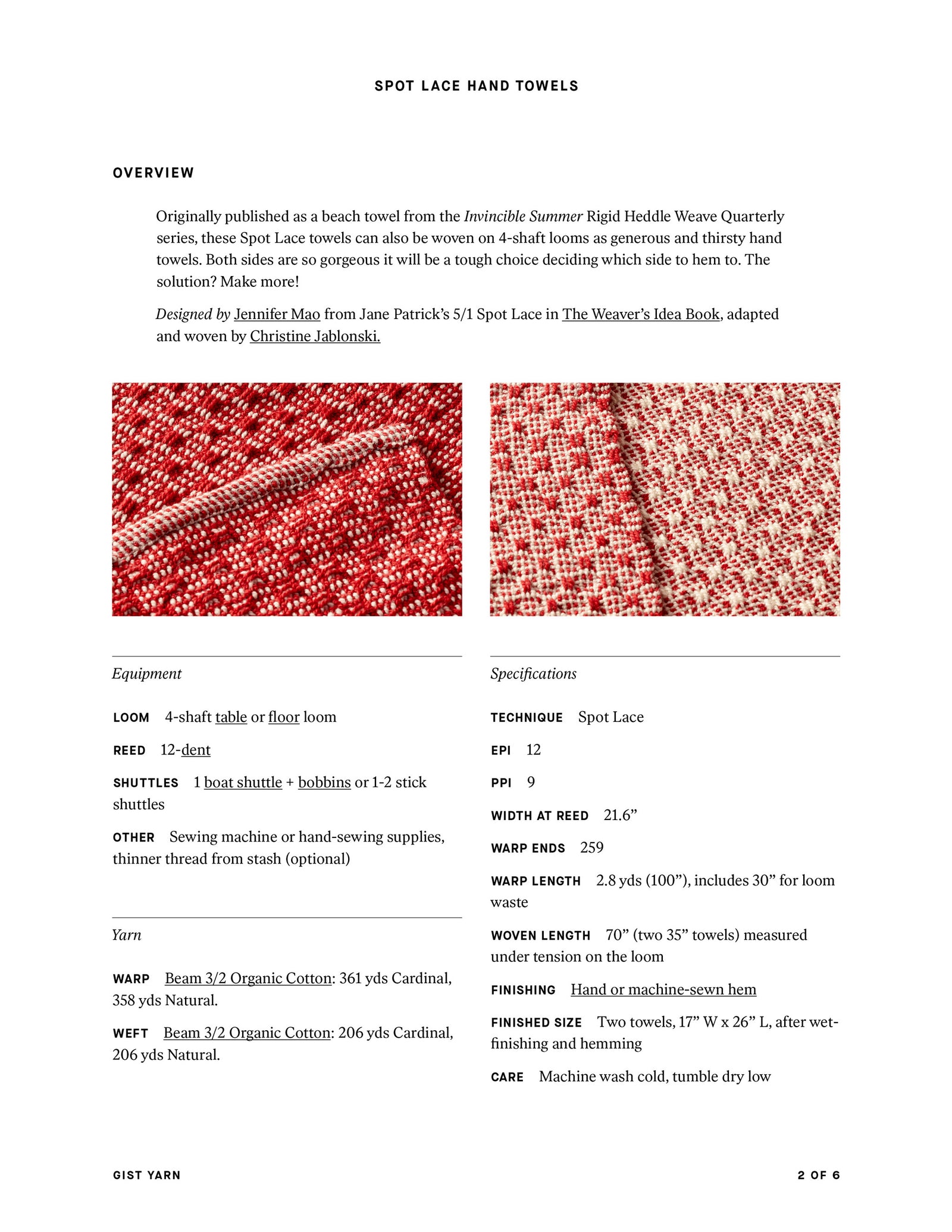 Spot Lace Hand Towels