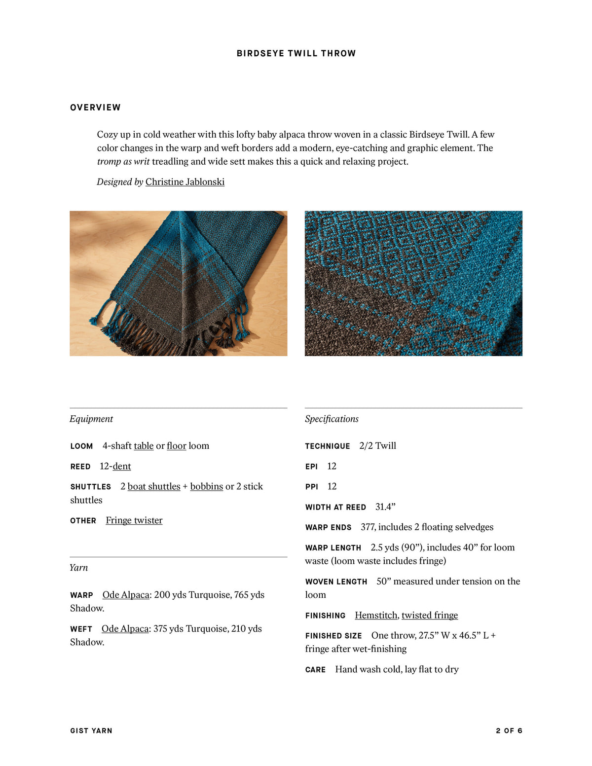 Birdseye Twill Throw