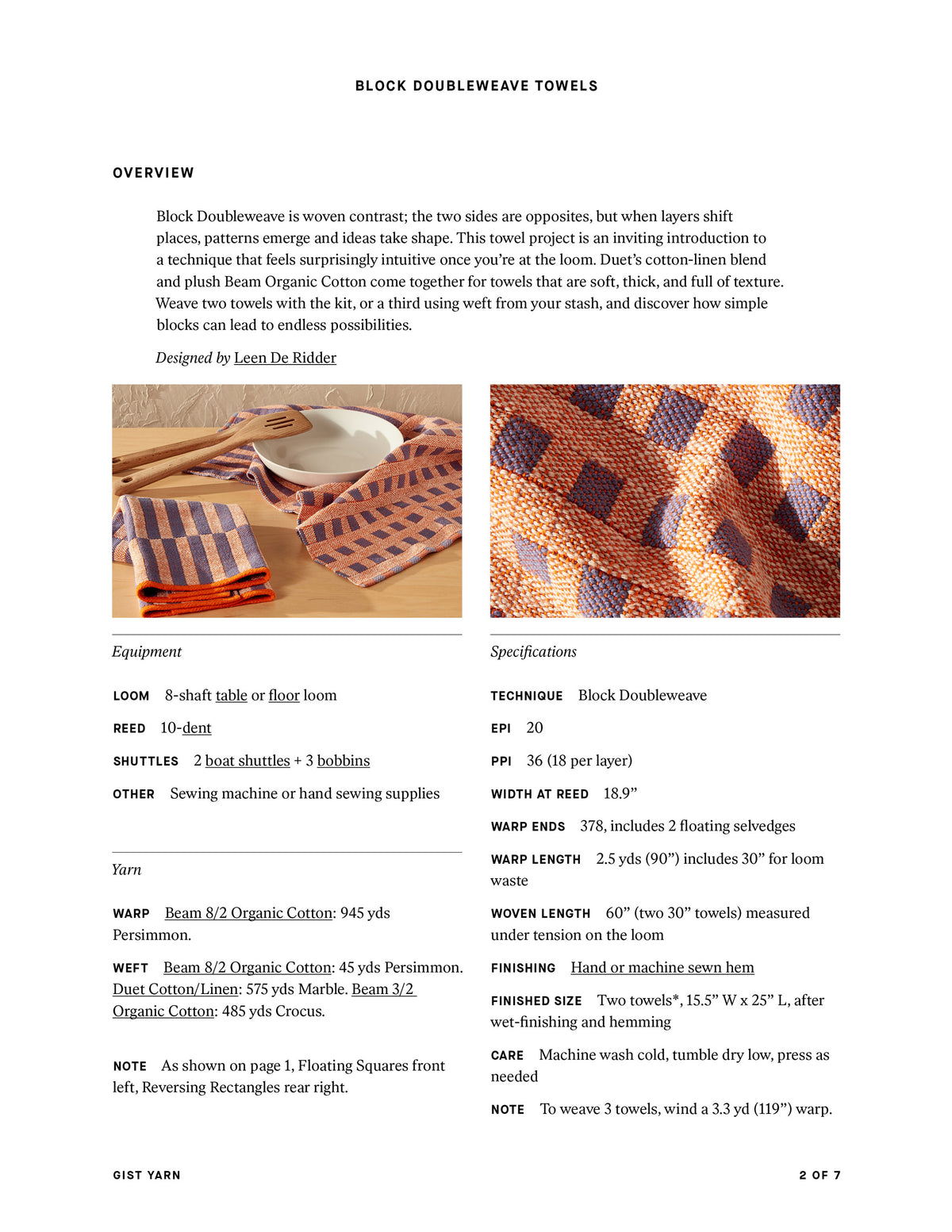 Block Doubleweave Towels