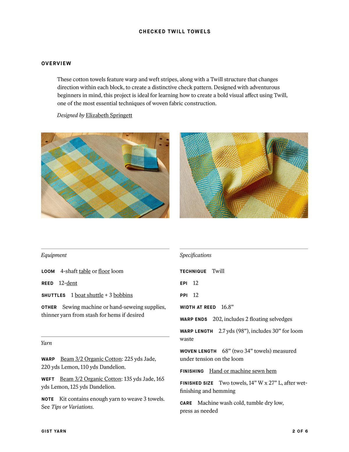 Checked Twill Towels