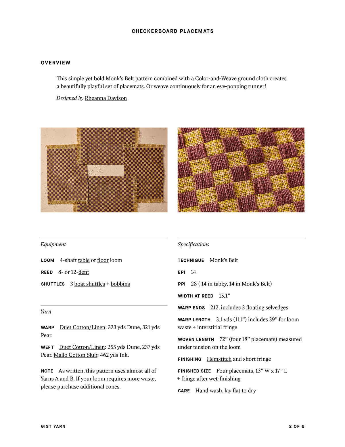 Checkerboard Placemats