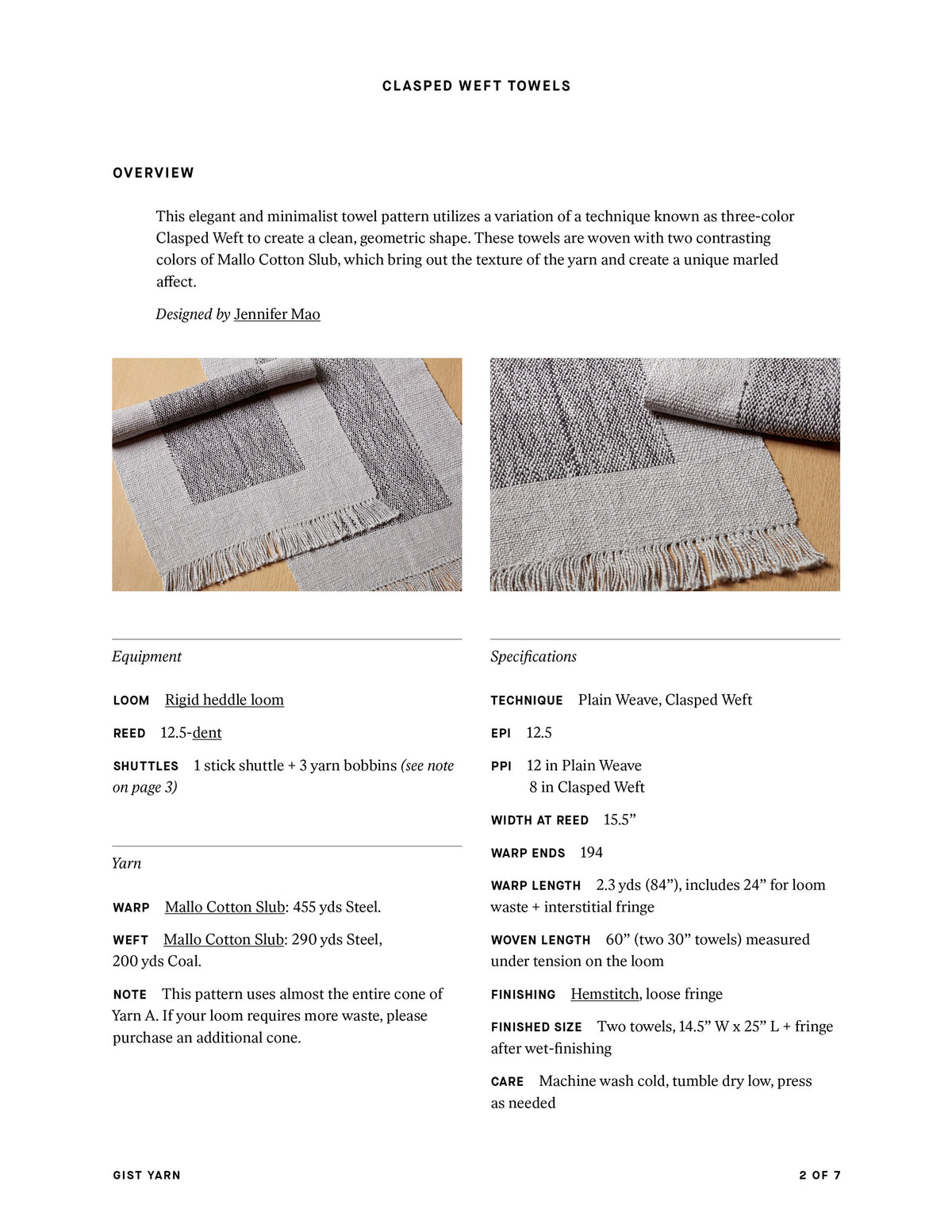 Clasped Weft Towels