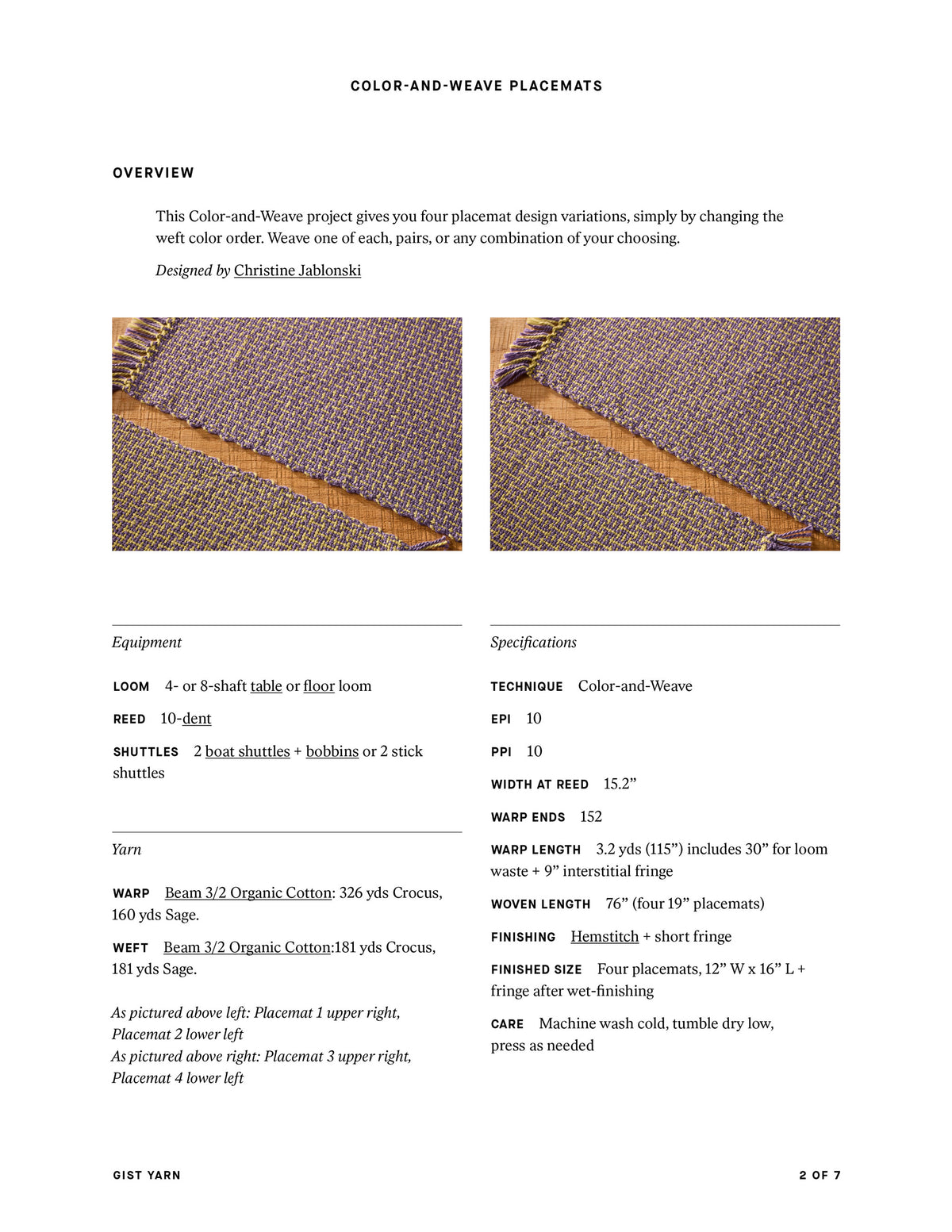 Color-and-Weave Placemats
