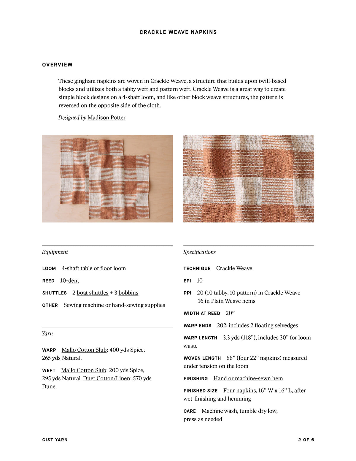 Crackle Weave Napkins