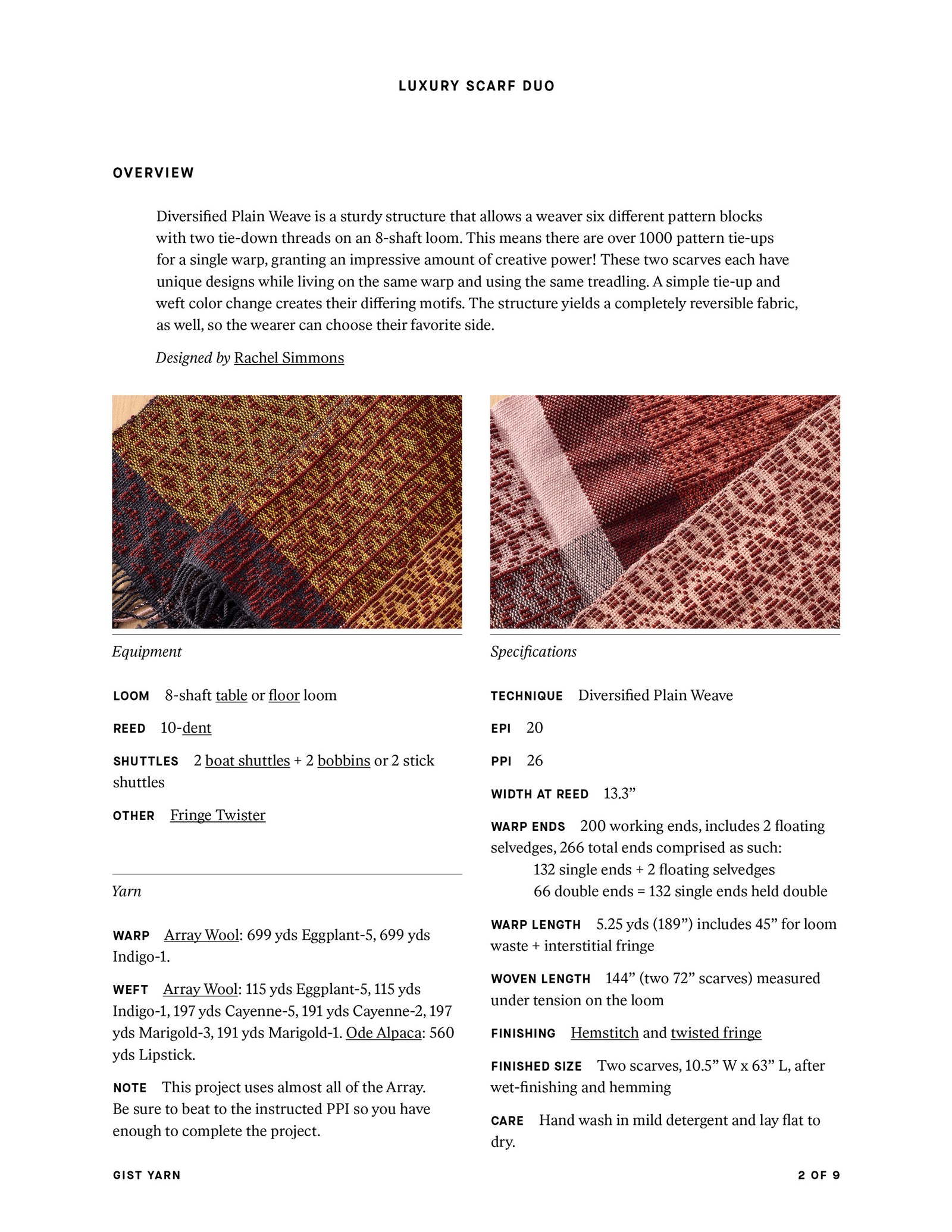 Luxury Scarf Duo: Diversified Plain Weave