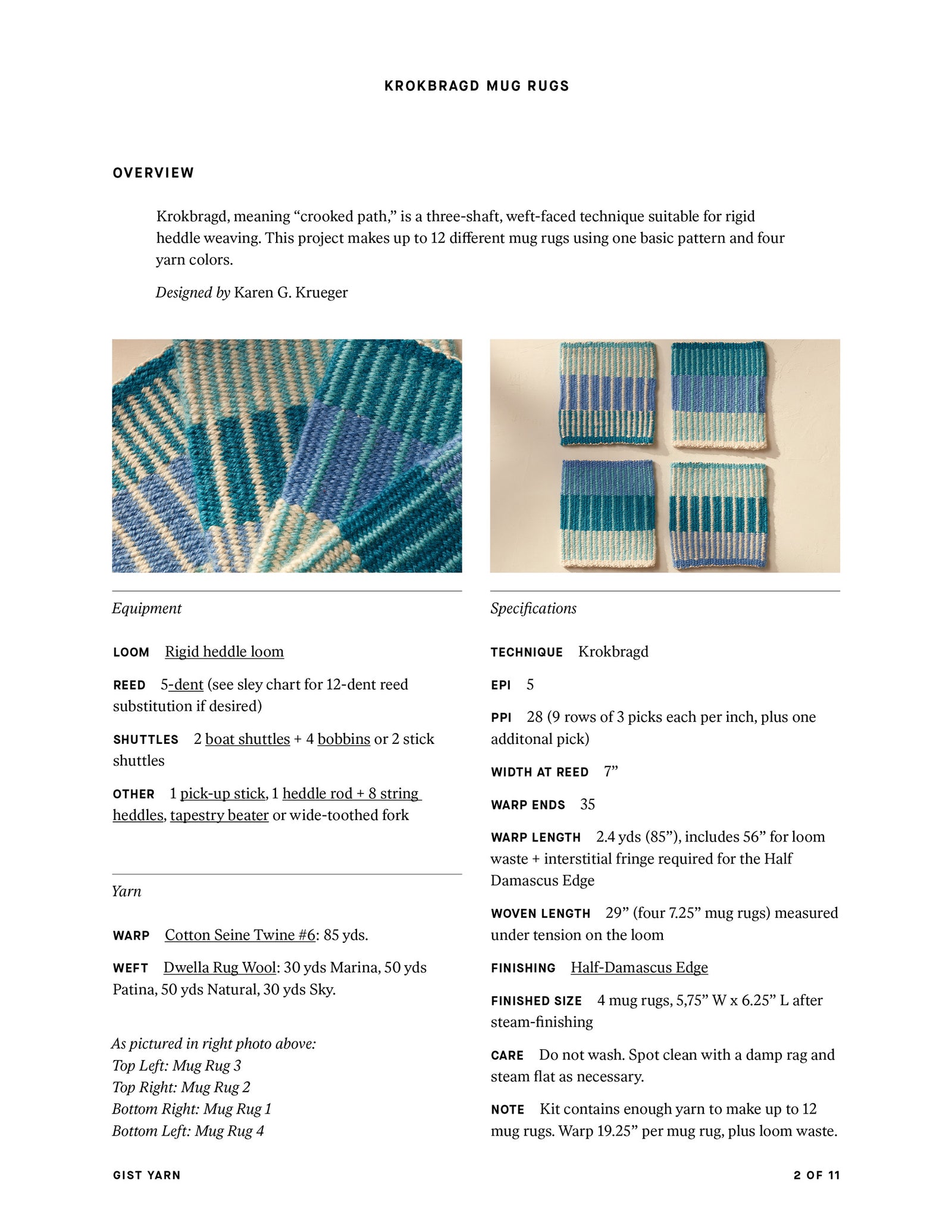Krokbragd Mug Rugs