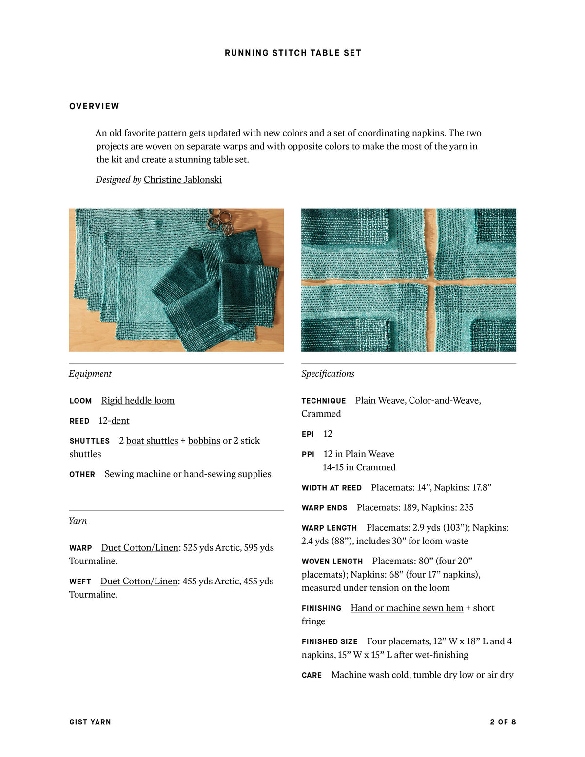 Running Stitch Table Set