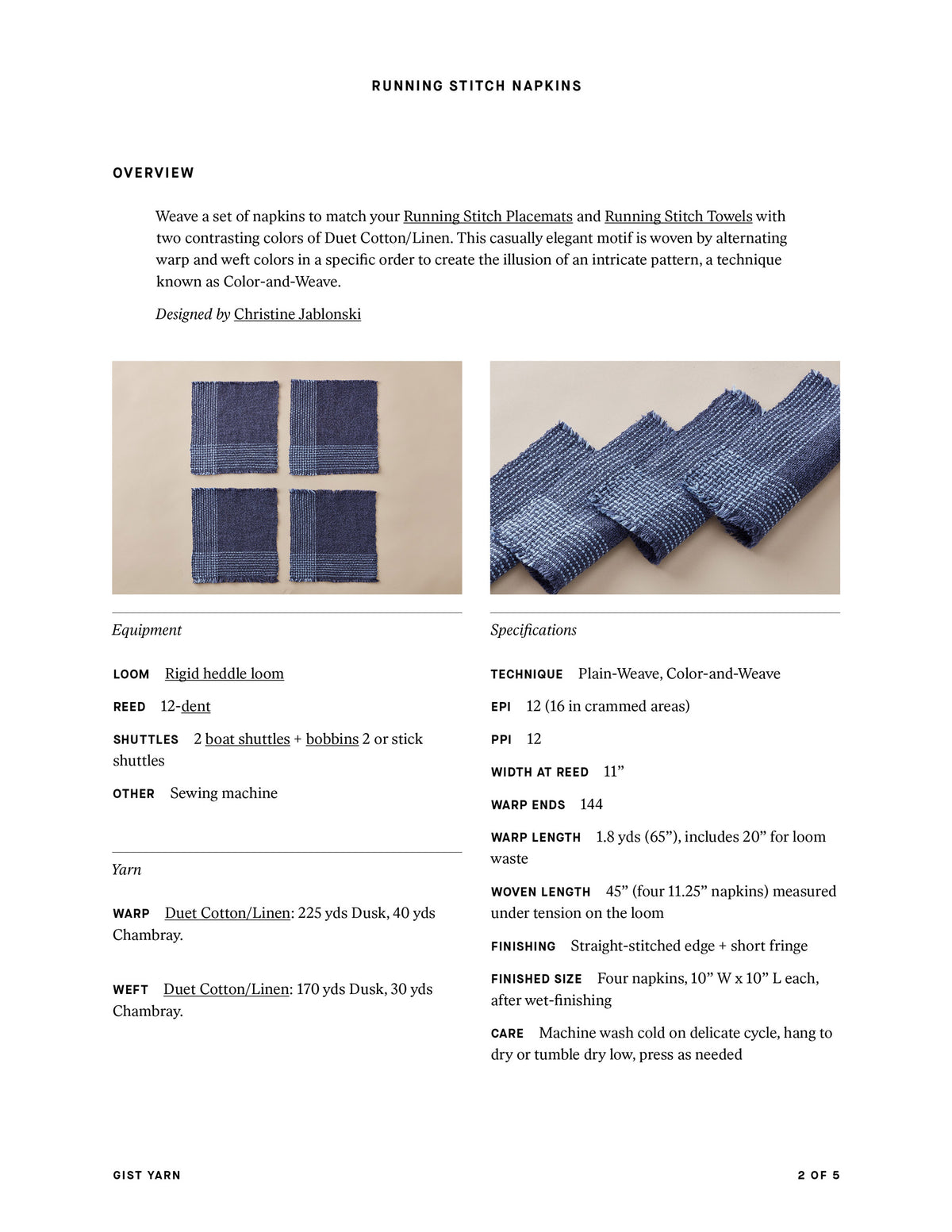 Running Stitch Napkins