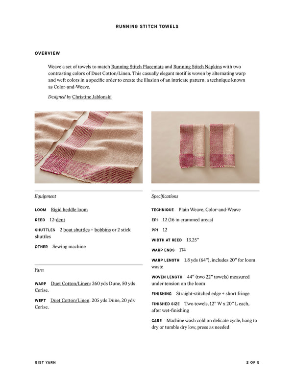 Carpet and Textile Patterns　織物　パターン Page-2-Running-Stitch-Towels-