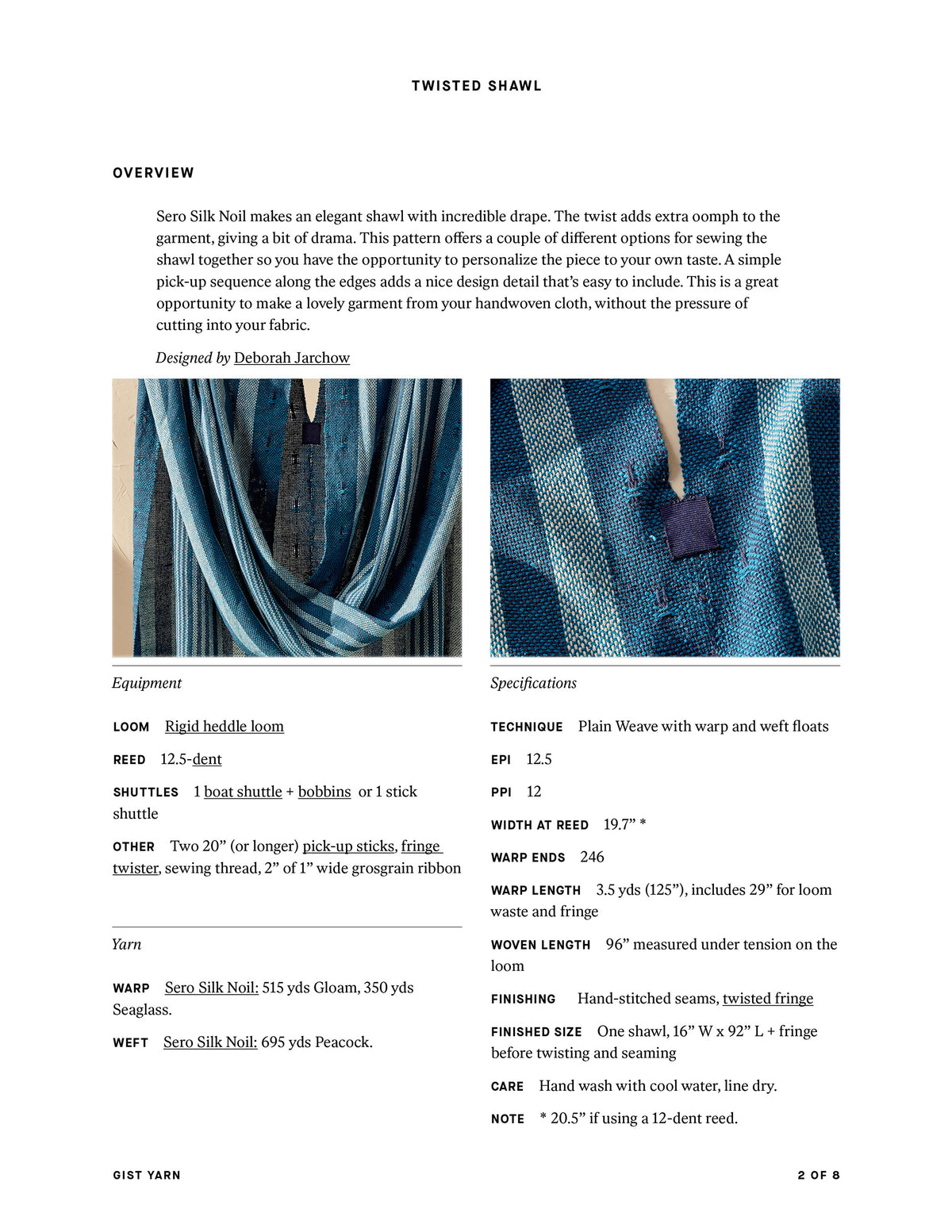 Twisted Shawl Weaving Pattern