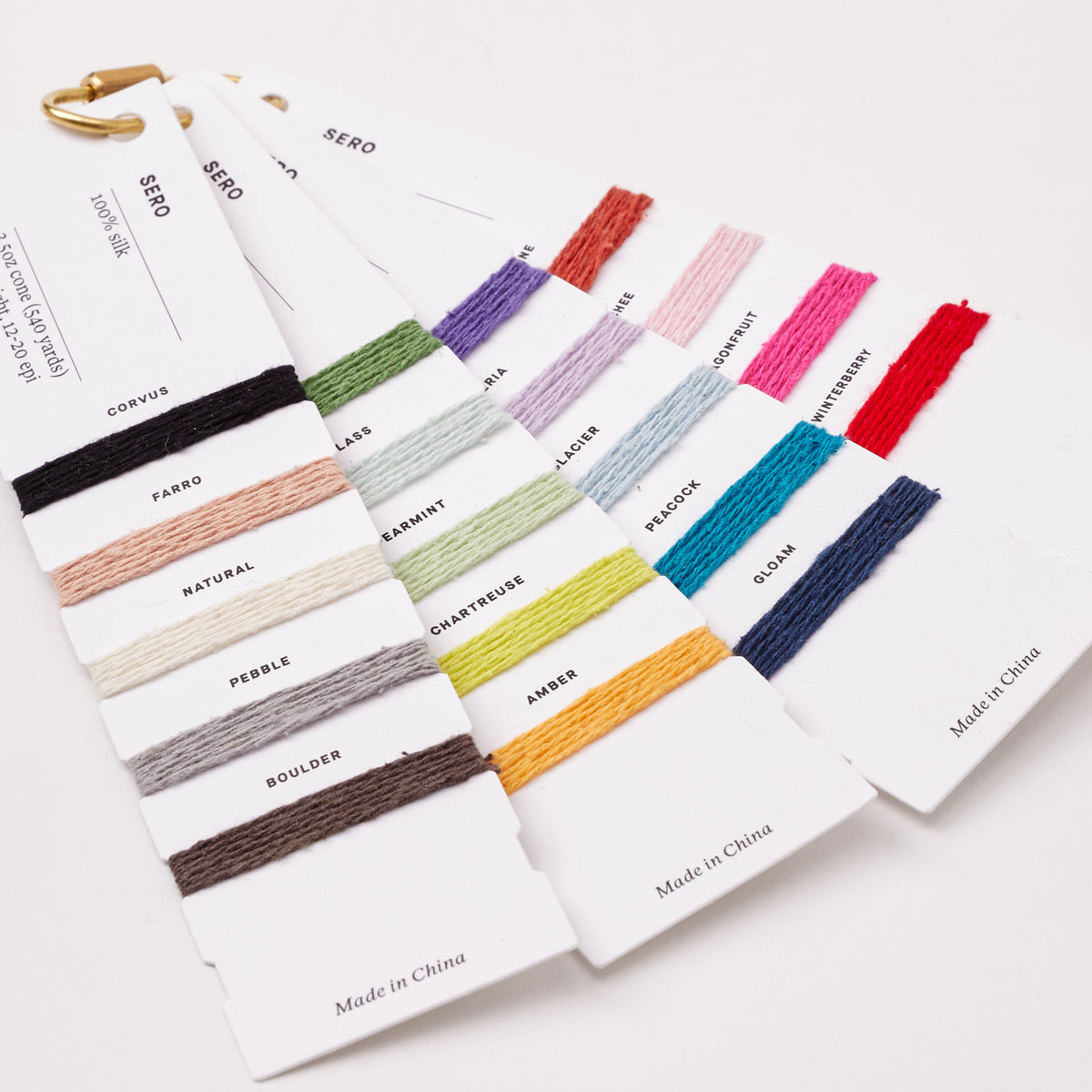 Sero Silk Noil Weaving Yarn Color Card