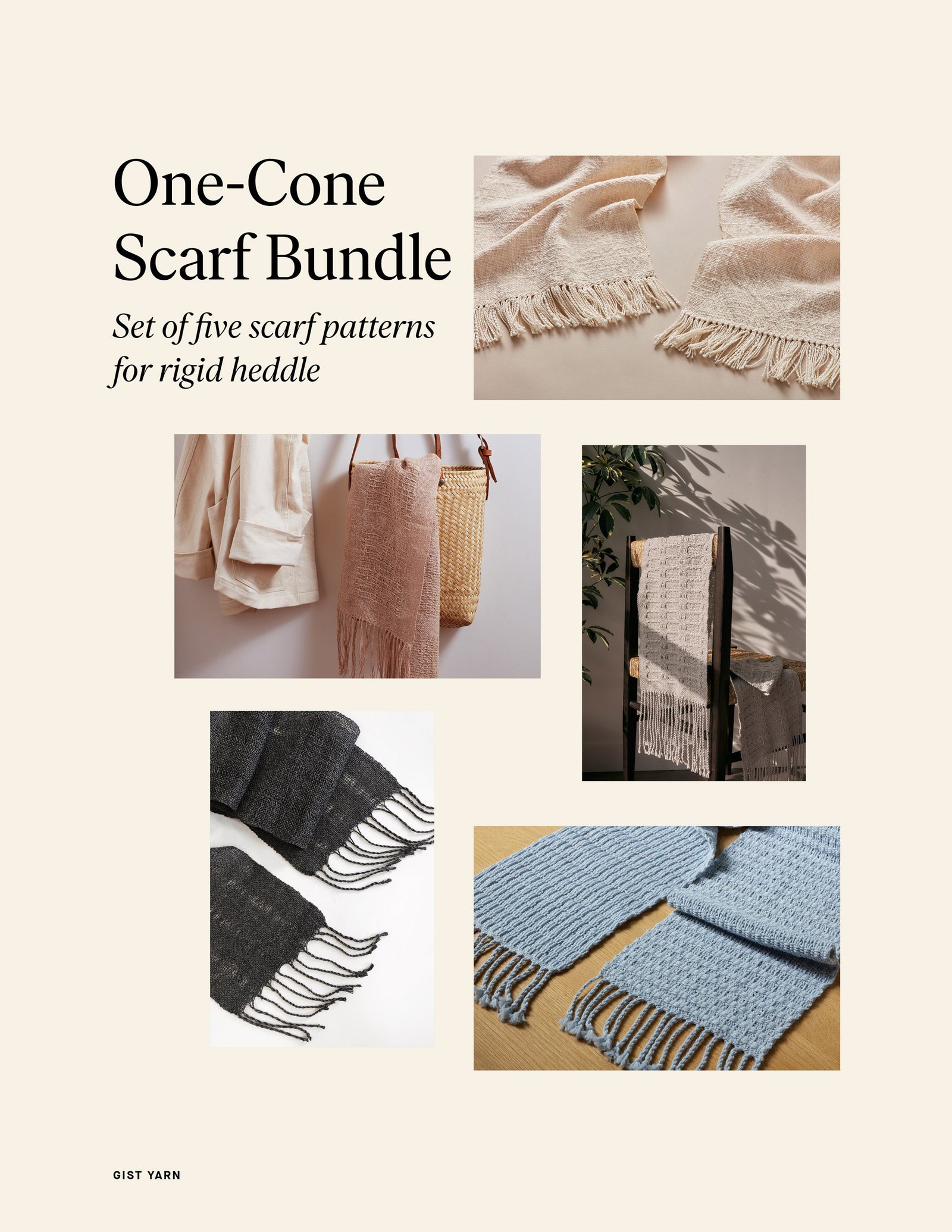 One-Cone Scarf Bundle - Set of Five Rigid Heddle Patterns