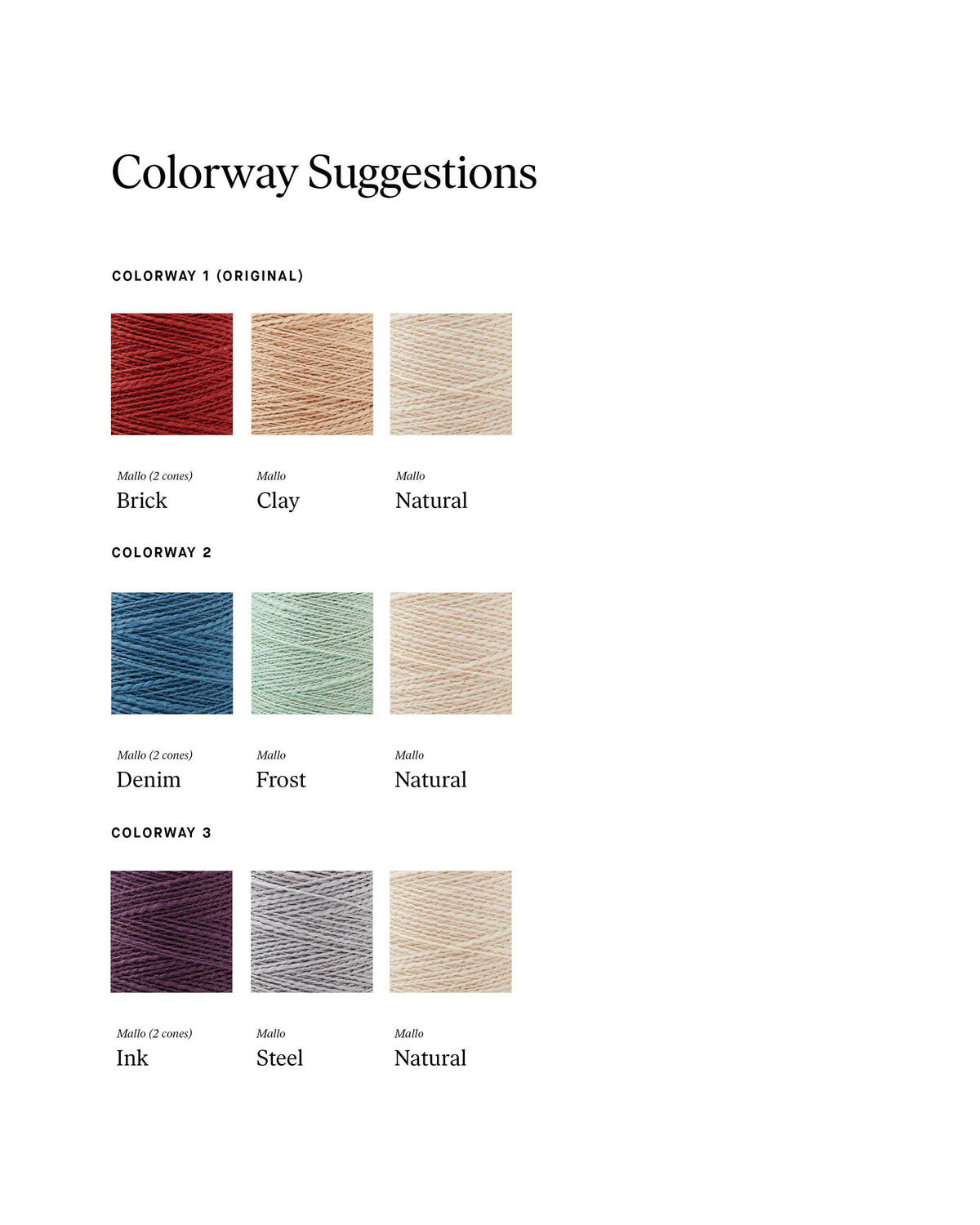 Brick and Mortar Scarf Colorway Suggestions