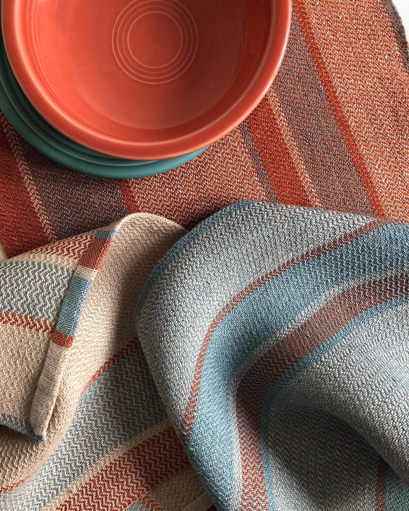 Coastal Linen Tea Towels Weaving Pattern - Gist Yarn