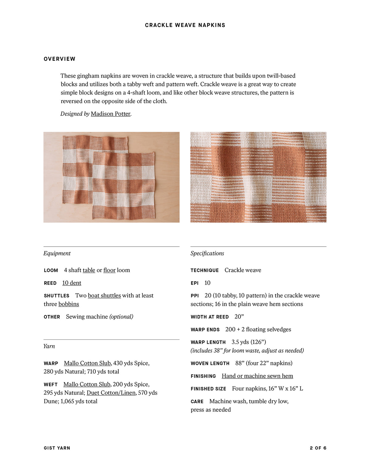 Crackle Weave Napkins