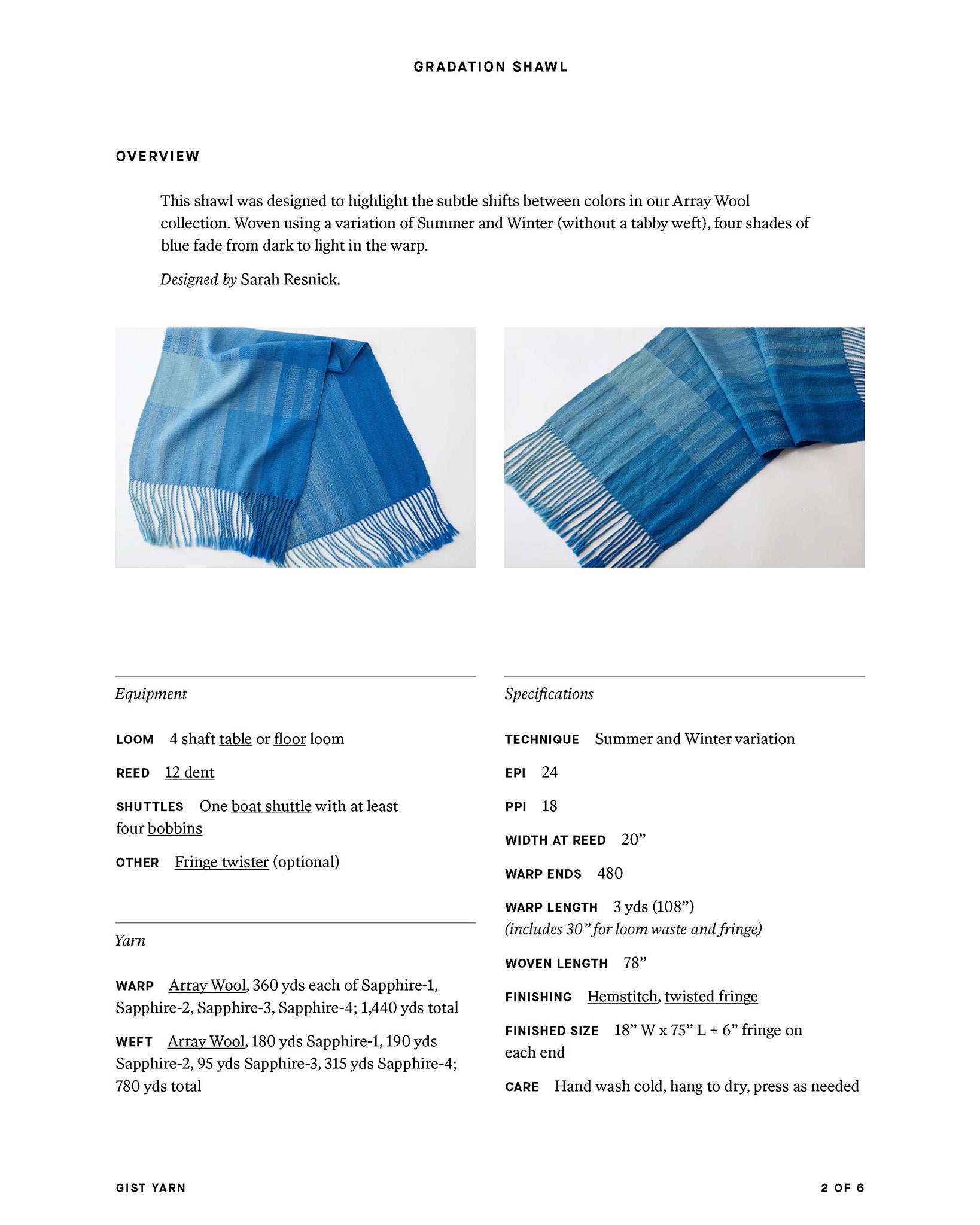 Gradation Shawl Weaving Pattern - Gist Yarn