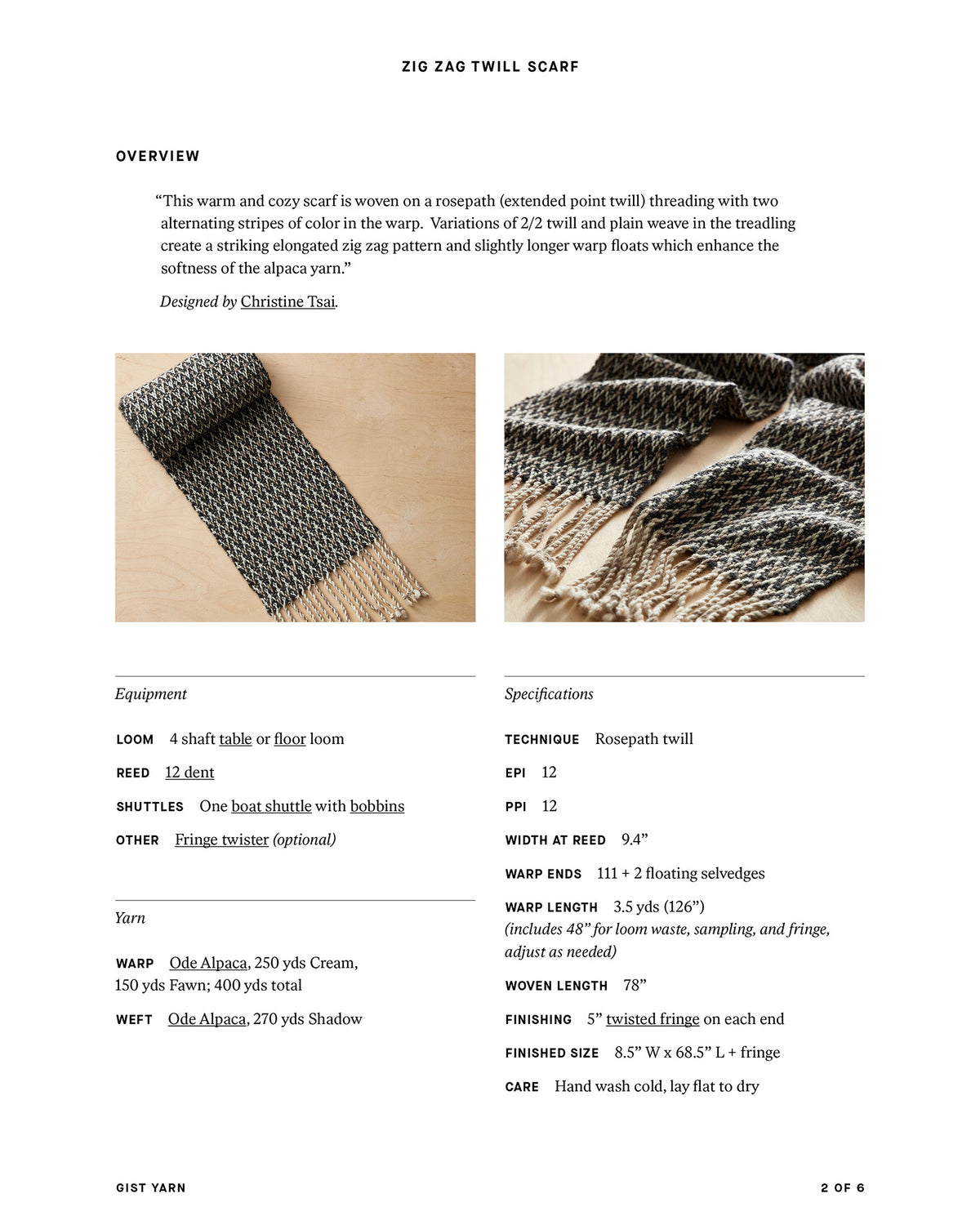 Zig Zag Twill Scarf-Gist Yarn